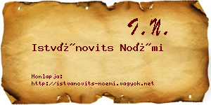 Istvánovits Noémi névjegykártya